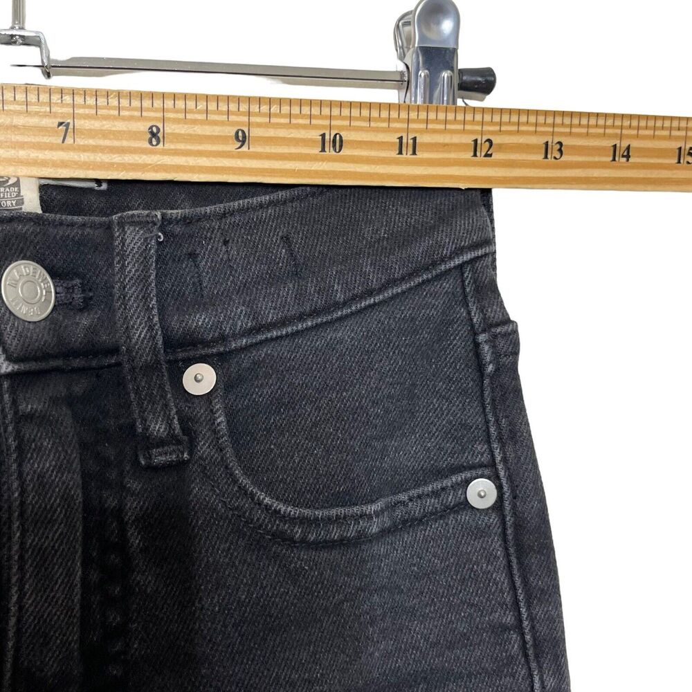 Madewell Cali Demi Boot Jeans Women's 23 Black Denim‎ Cropped Stretch Casual - Picture 8 of 12